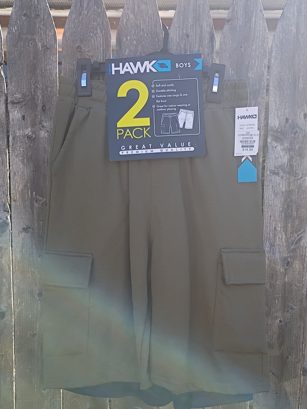 Tony Hawk Boys Cargo Shorts - 2 Pack